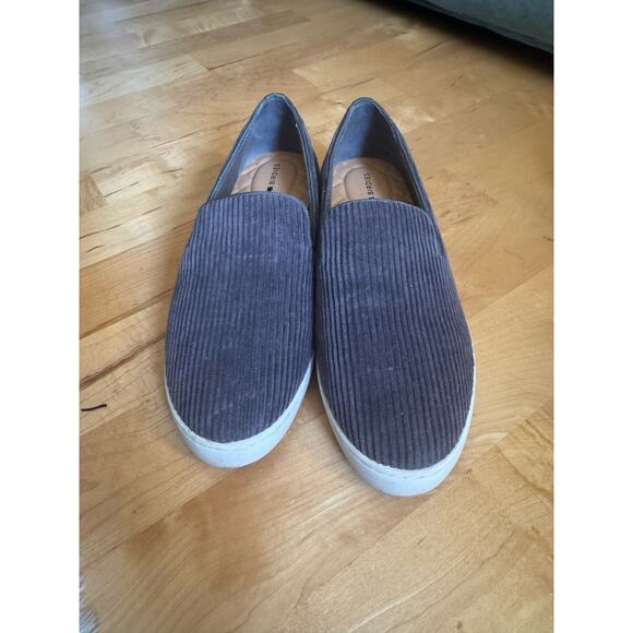 Women’s Birdies the Starling Blue Corderoy Slip-Ons, Slate Blue Color - Picture 3 of 8